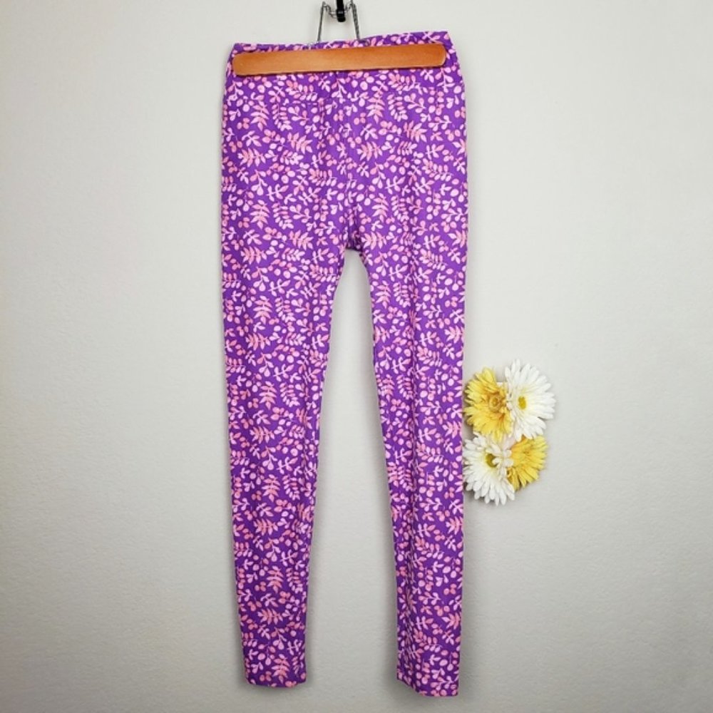 Lularoe purple floral print leggings